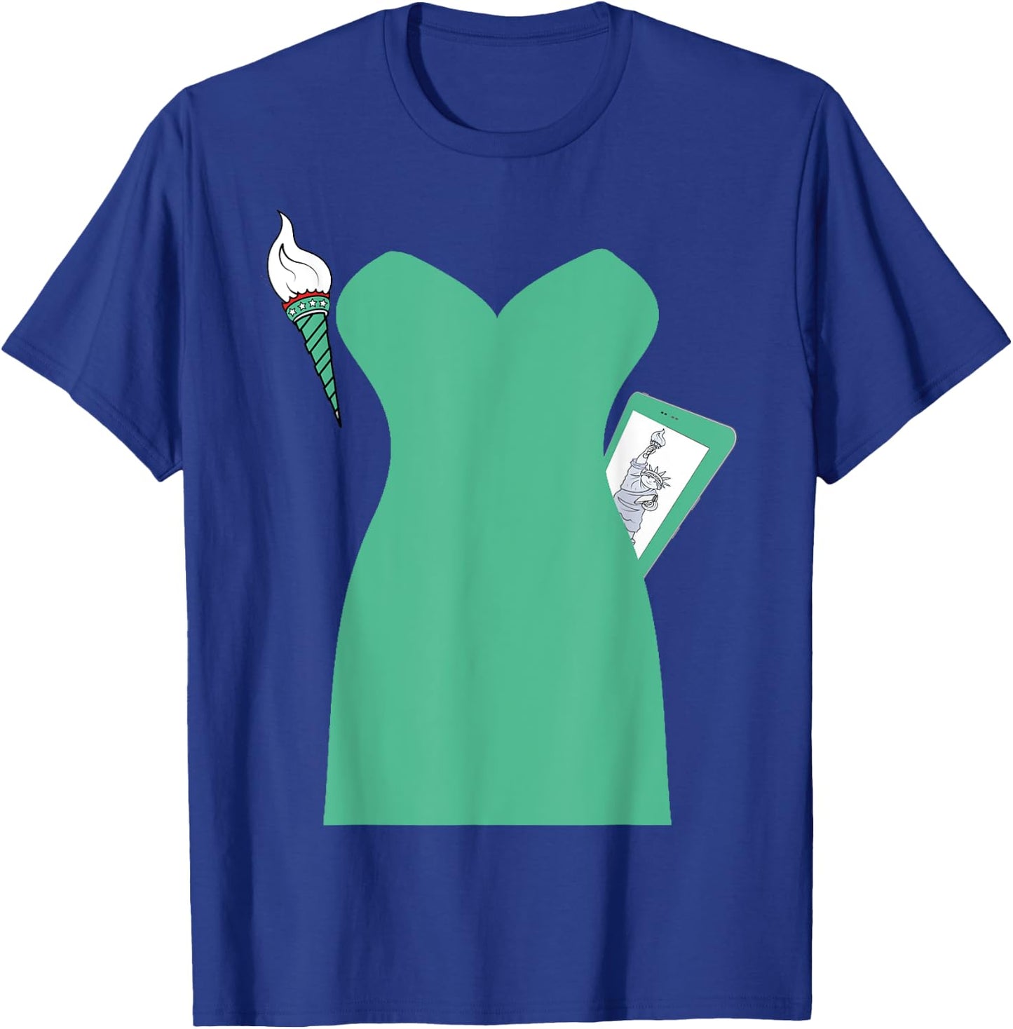 Statue of Liberty Halloween Costume Dress T-Shirt - T-Shirt | Royal