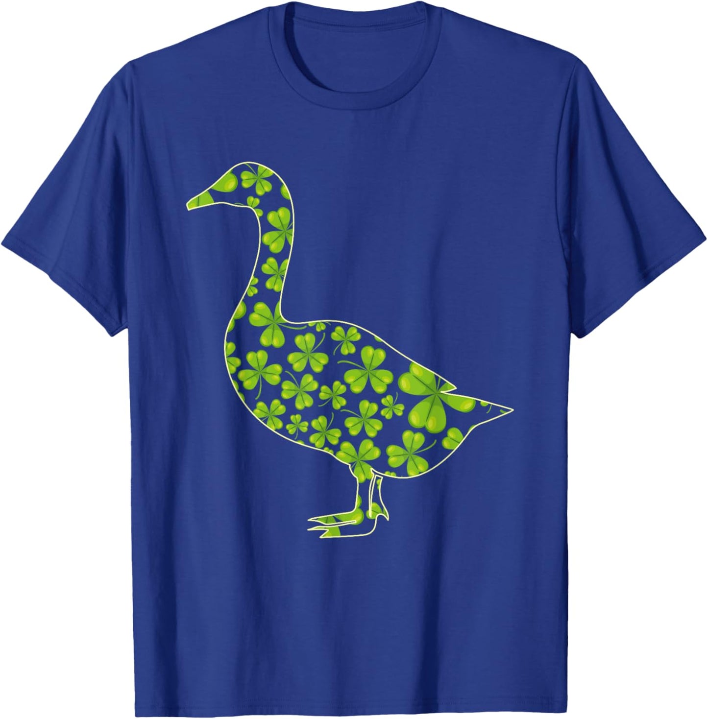Three Leaf Shamrock Goose Irish St. Patrick's Day Lucky T-Shirt - T-Shirt | Royal