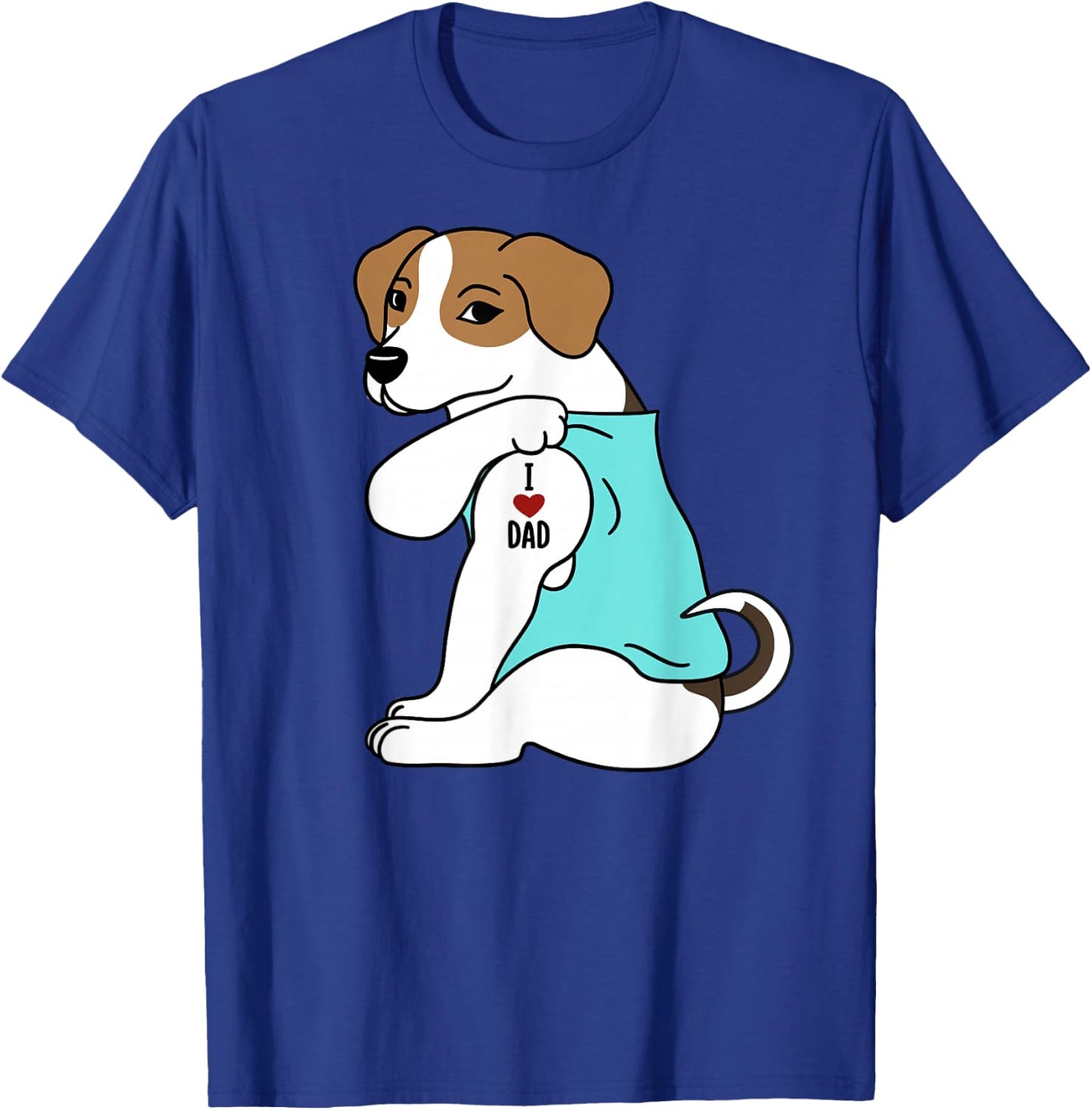 Jack Russell Terrier I Love Dad Funny Dog Men Women T-Shirt - T-Shirt | Royal