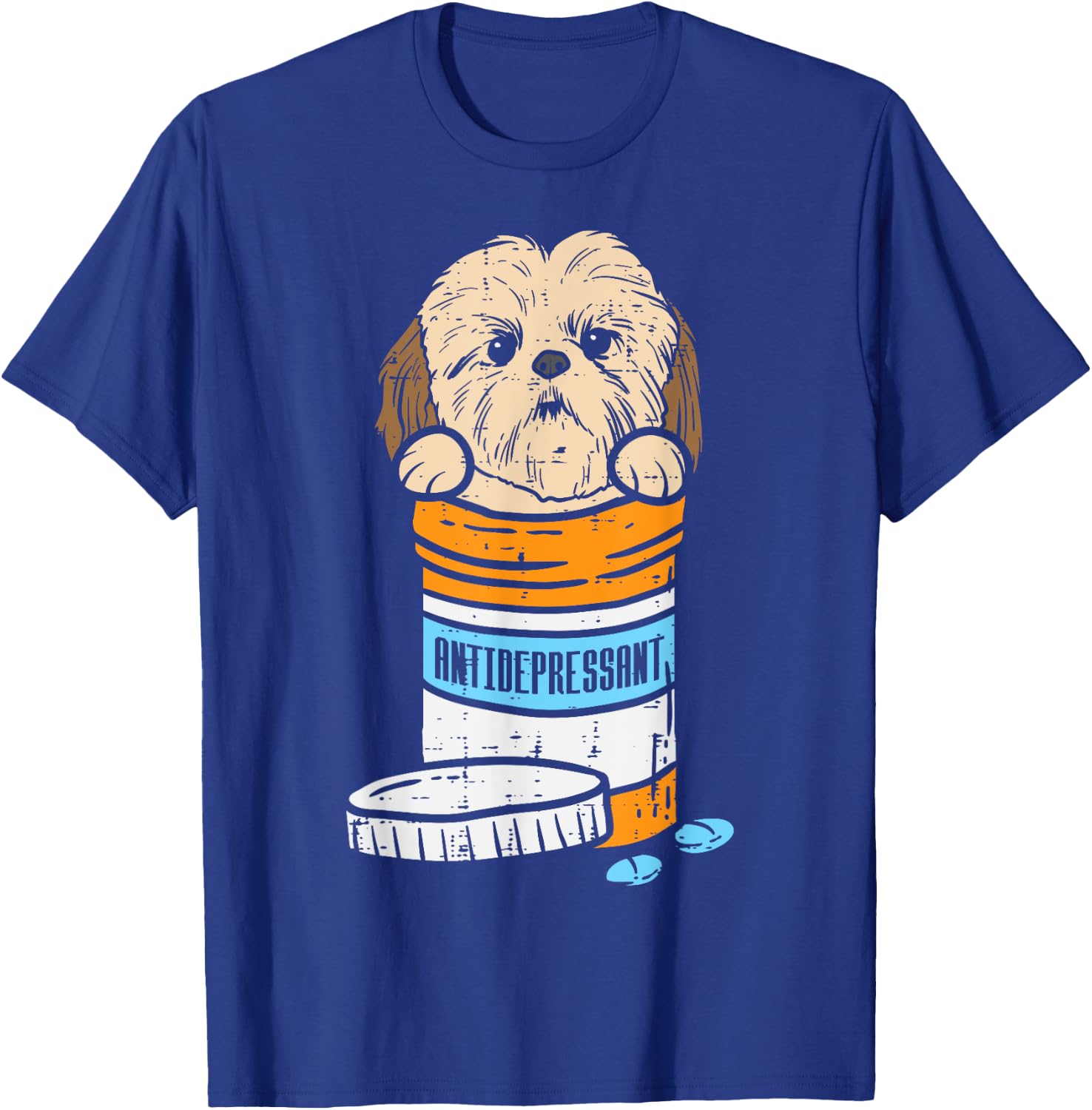 Antidepressant Shih Tzu Cute Animal Pet Dog Lover Owner Gift T-Shirt - T-Shirt | Royal