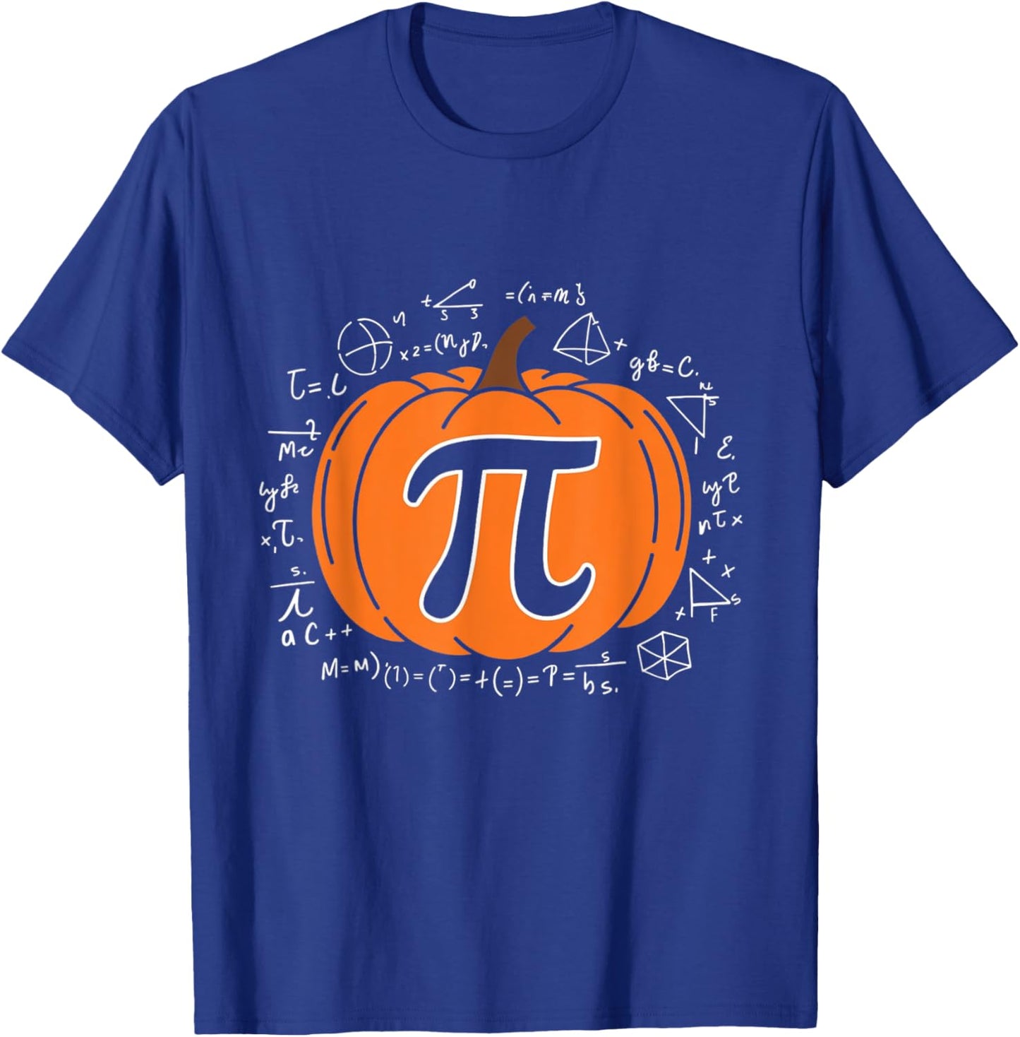 Pumpkin Pi Pie Math Teacher Funny Halloween Thanksgiving T-Shirt - T-Shirt | Royal