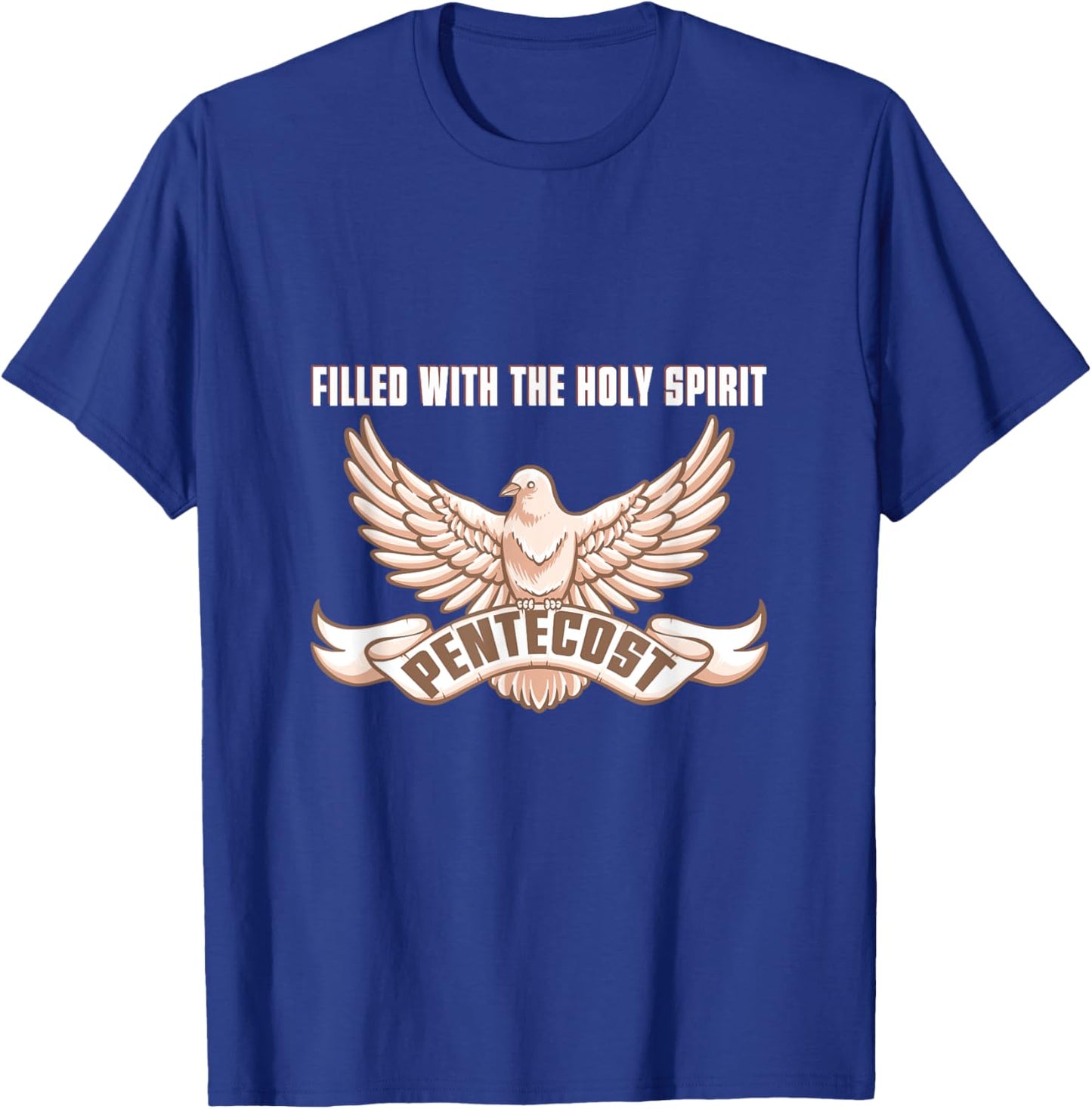 Pentecost Doves Tongues of Fire Flame Holy Spirit Catholic T-Shirt - T-Shirt | Royal