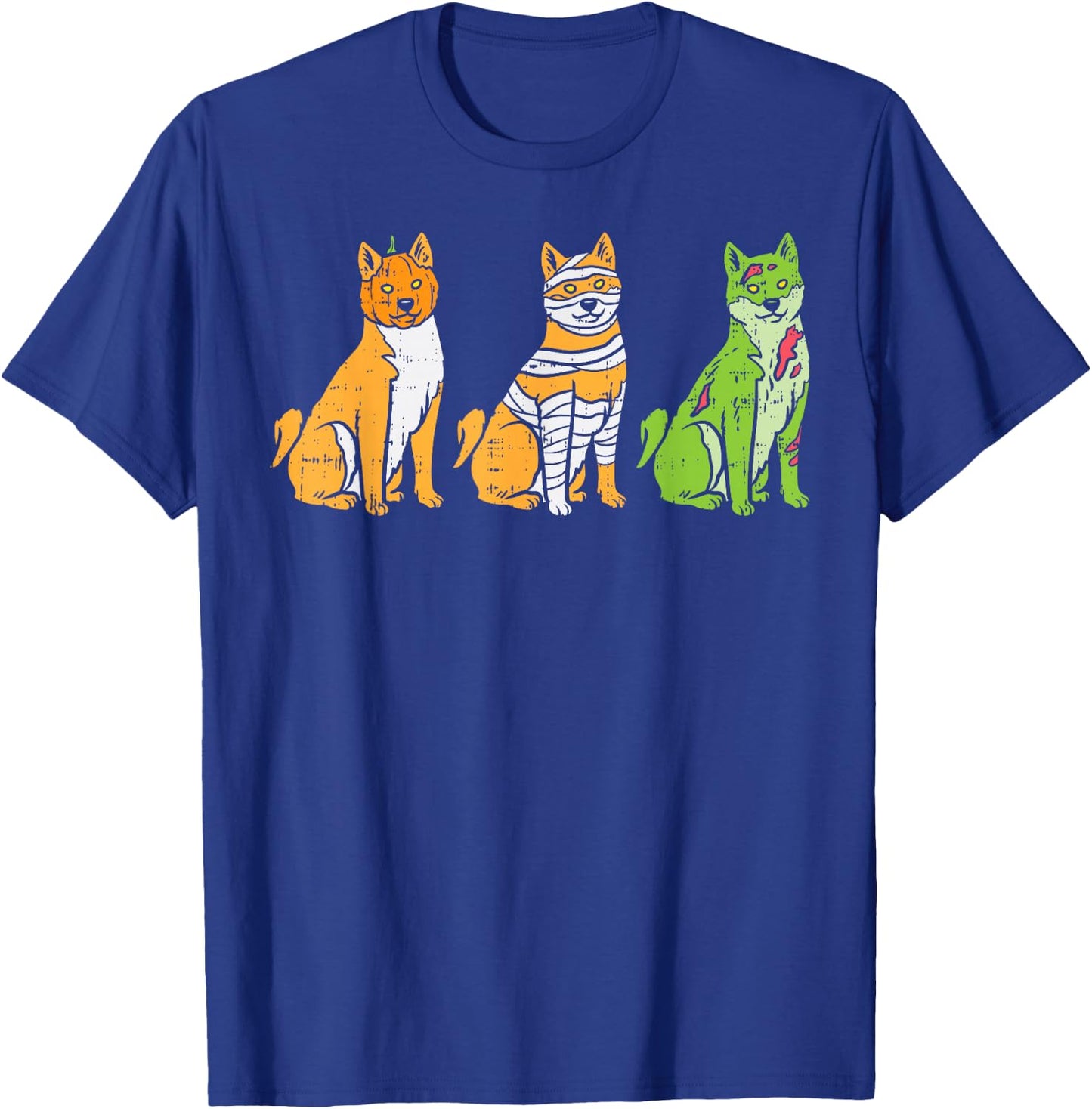 Pumpkin Mummy Zombie Shiba Inu Dog Halloween Akita Gift T-Shirt - T-Shirt | Royal