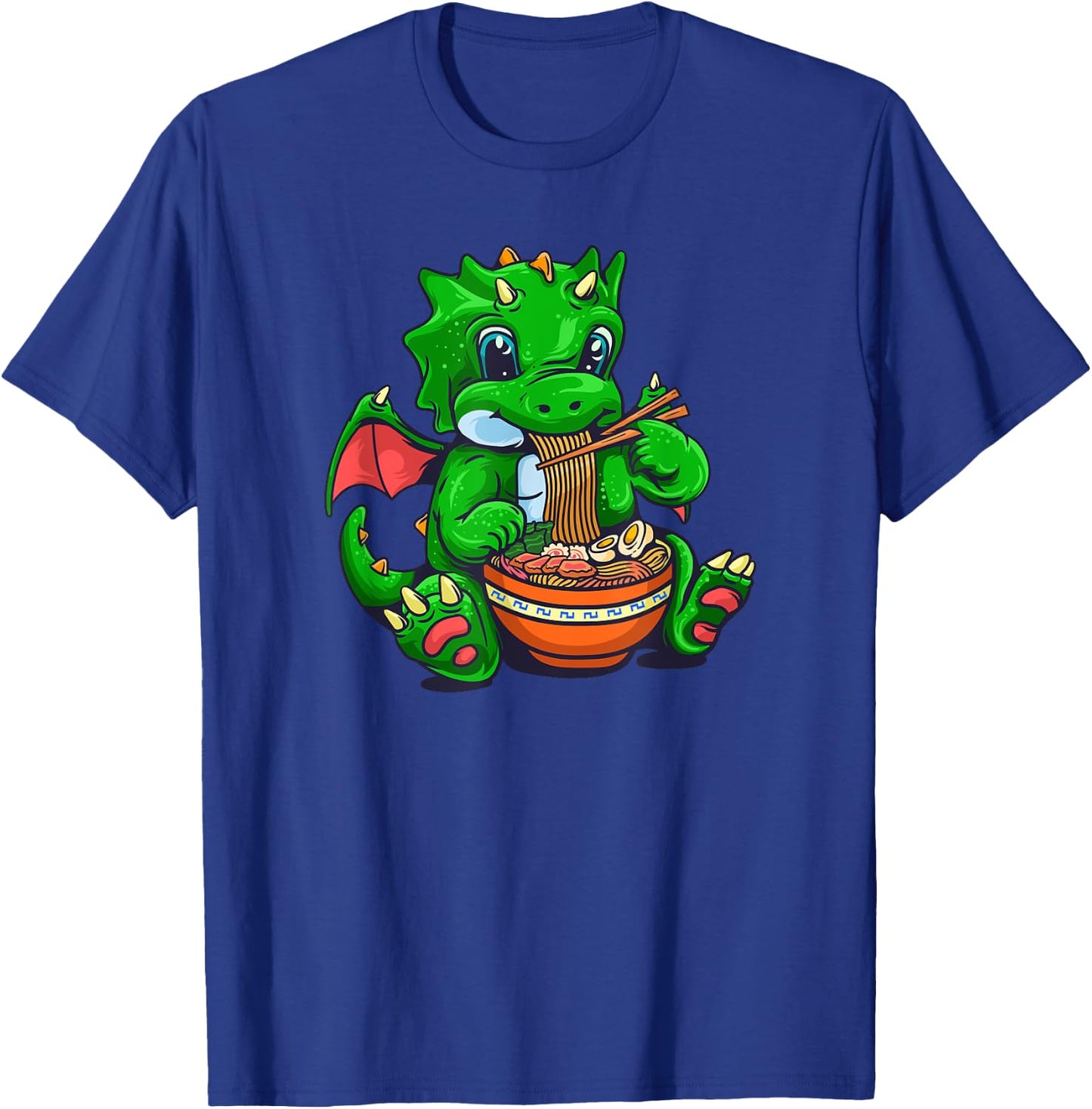 Kawaii Dragon Eating Ramen Noodles Anime T-Shirt - T-Shirt | Royal