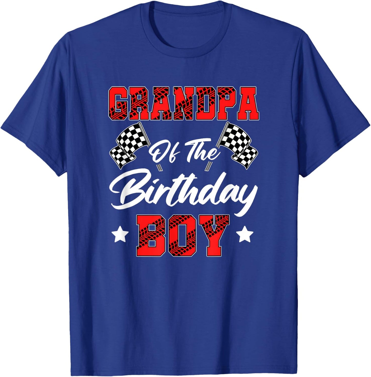 Race Car Grandpa Of The Birthday Boy Racing Family Pit Crew T-Shirt - T-Shirt | Royal