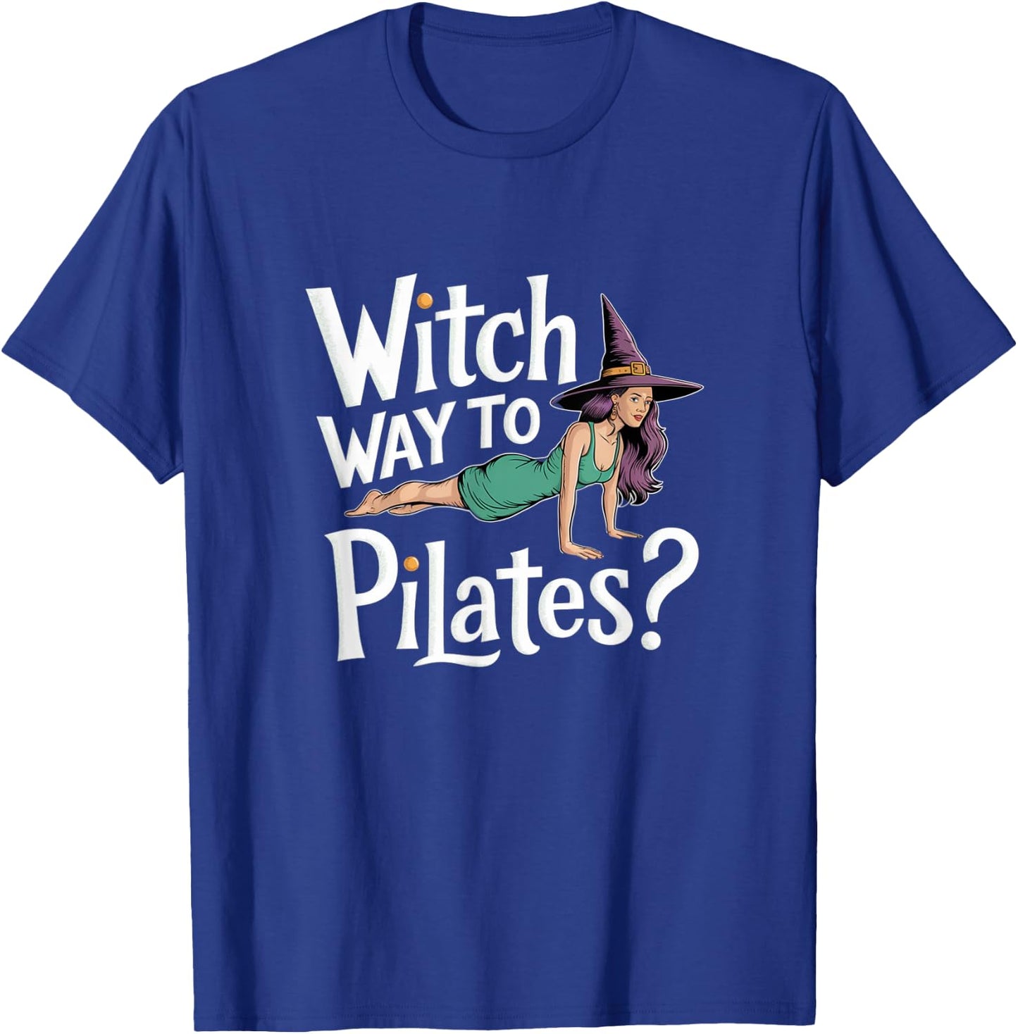 Witch Way to Pilates Funny Halloween Pilates Yoga Reformer T-Shirt - T-Shirt | Royal