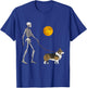 Pembroke Welsh Corgi Skeleton Dog Walking Halloween Costume T-Shirt - T-Shirt | Royal