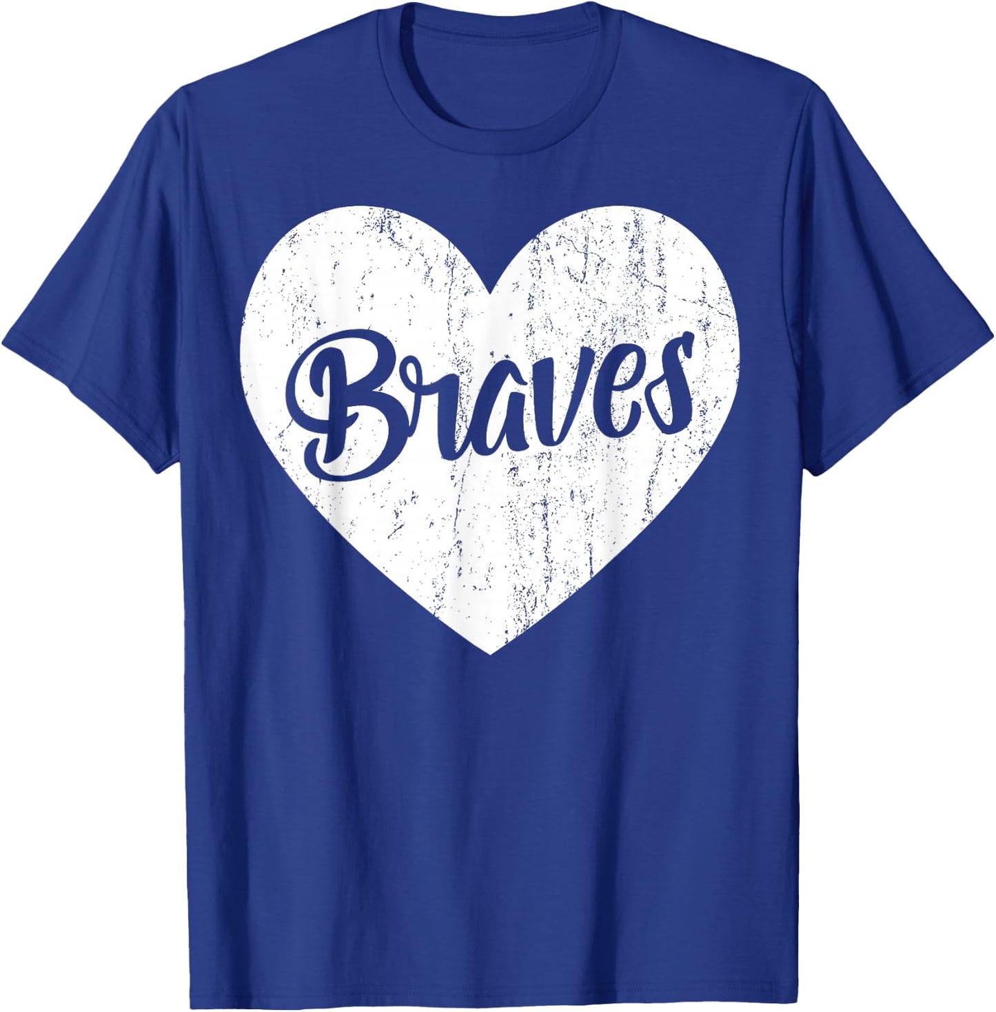 Braves School Sports Fan Team Spirit Mascot Cute Heart Gift T-Shirt - T-Shirt | Royal