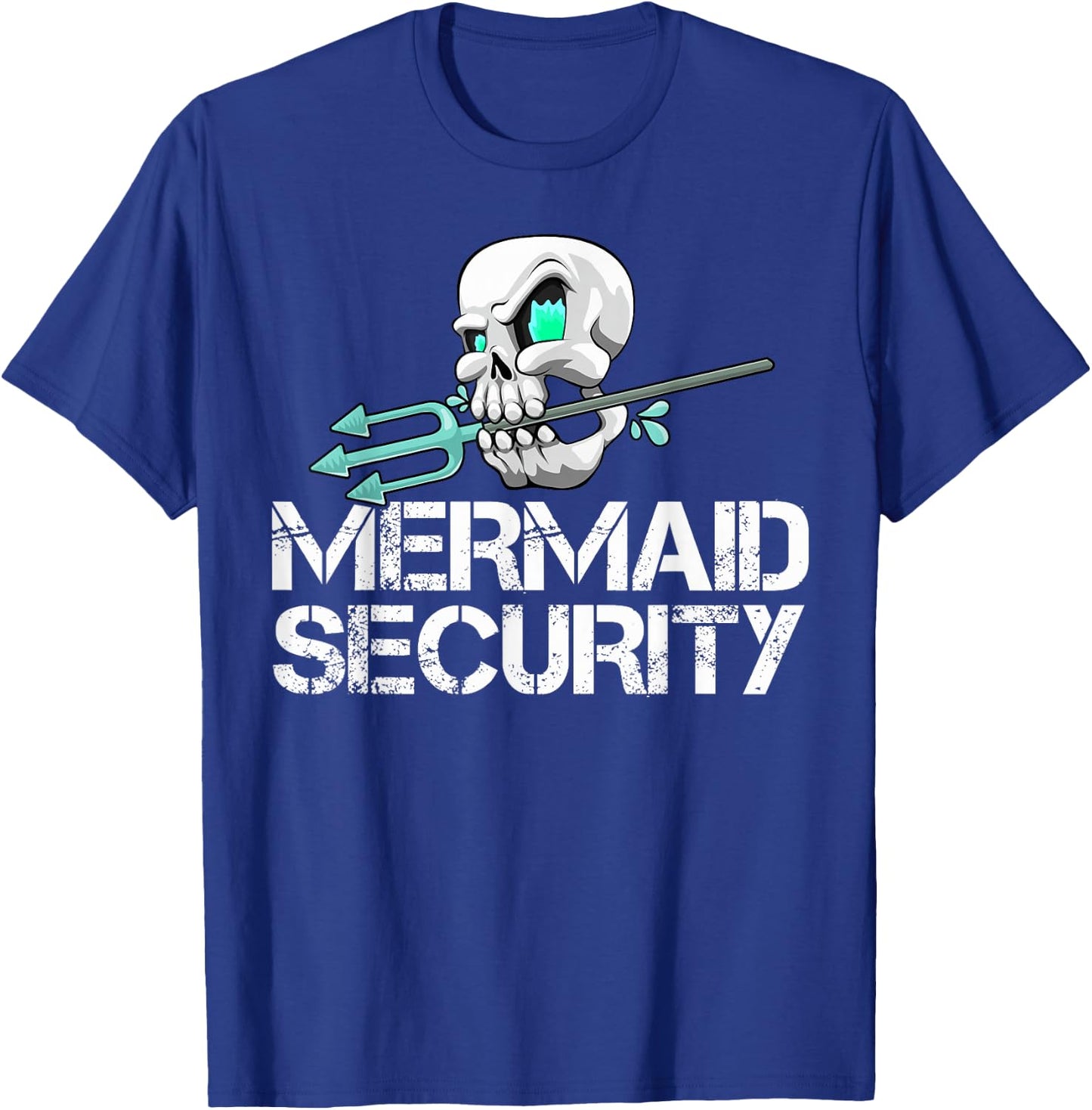 Mermaid Security Shirt Men Pirate Skull Swim Team Swimmer T-Shirt - T-Shirt | Royal