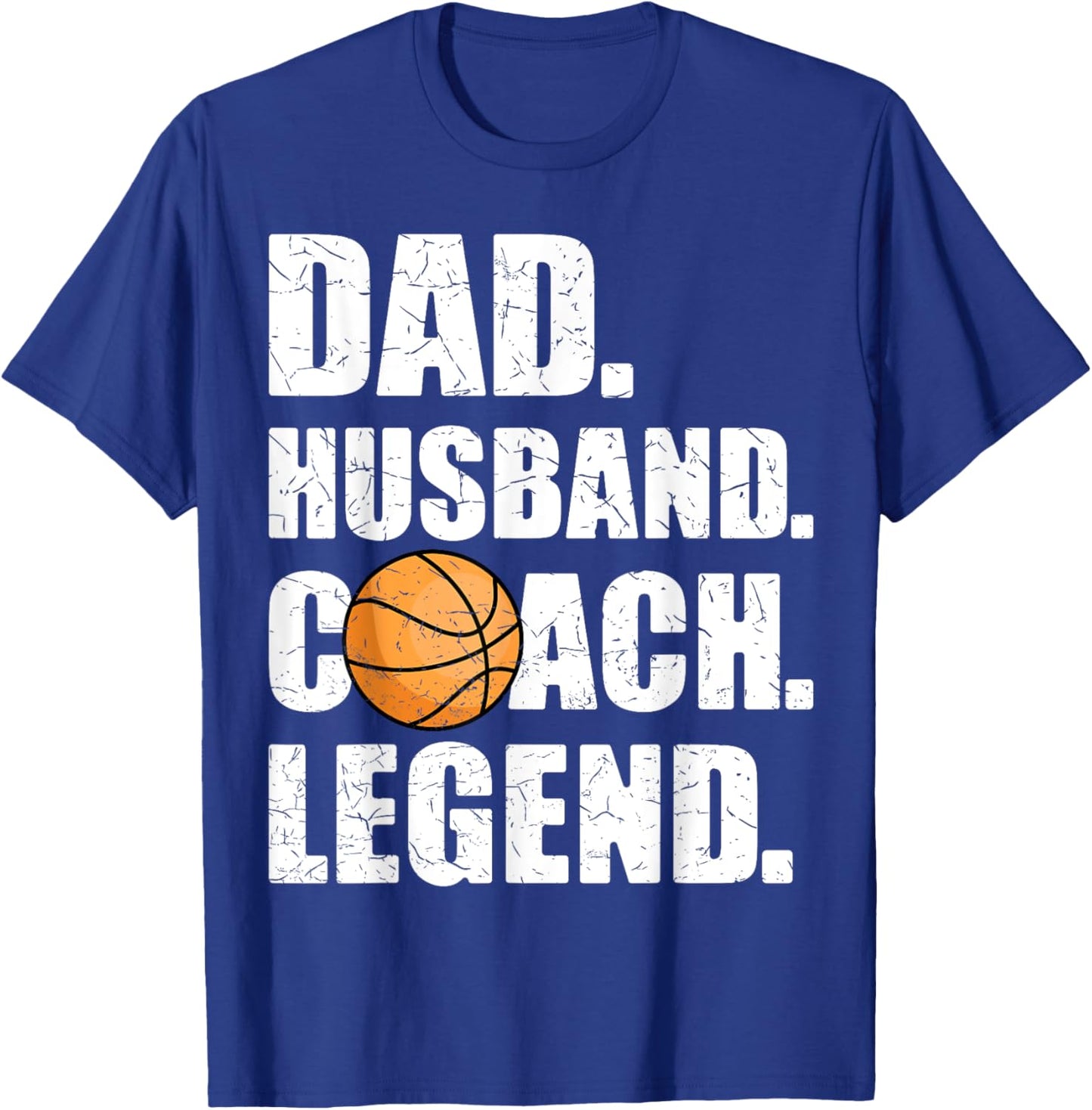Dad Husband Coach Legend Father Papa Daddy Basketball Coach T-Shirt - T-Shirt | Royal