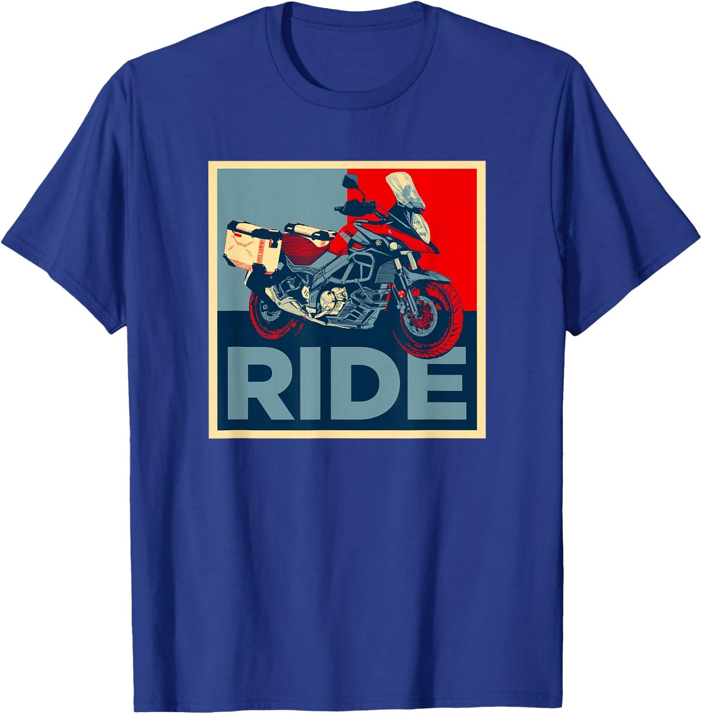 Adventure Dual Sport V-Strom Motorcycle Ride Design T-Shirt - T-Shirt | Royal