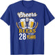 Cheers And Beers To My 28 Years Old 28th Birthday T-Shirt - T-Shirt | Royal