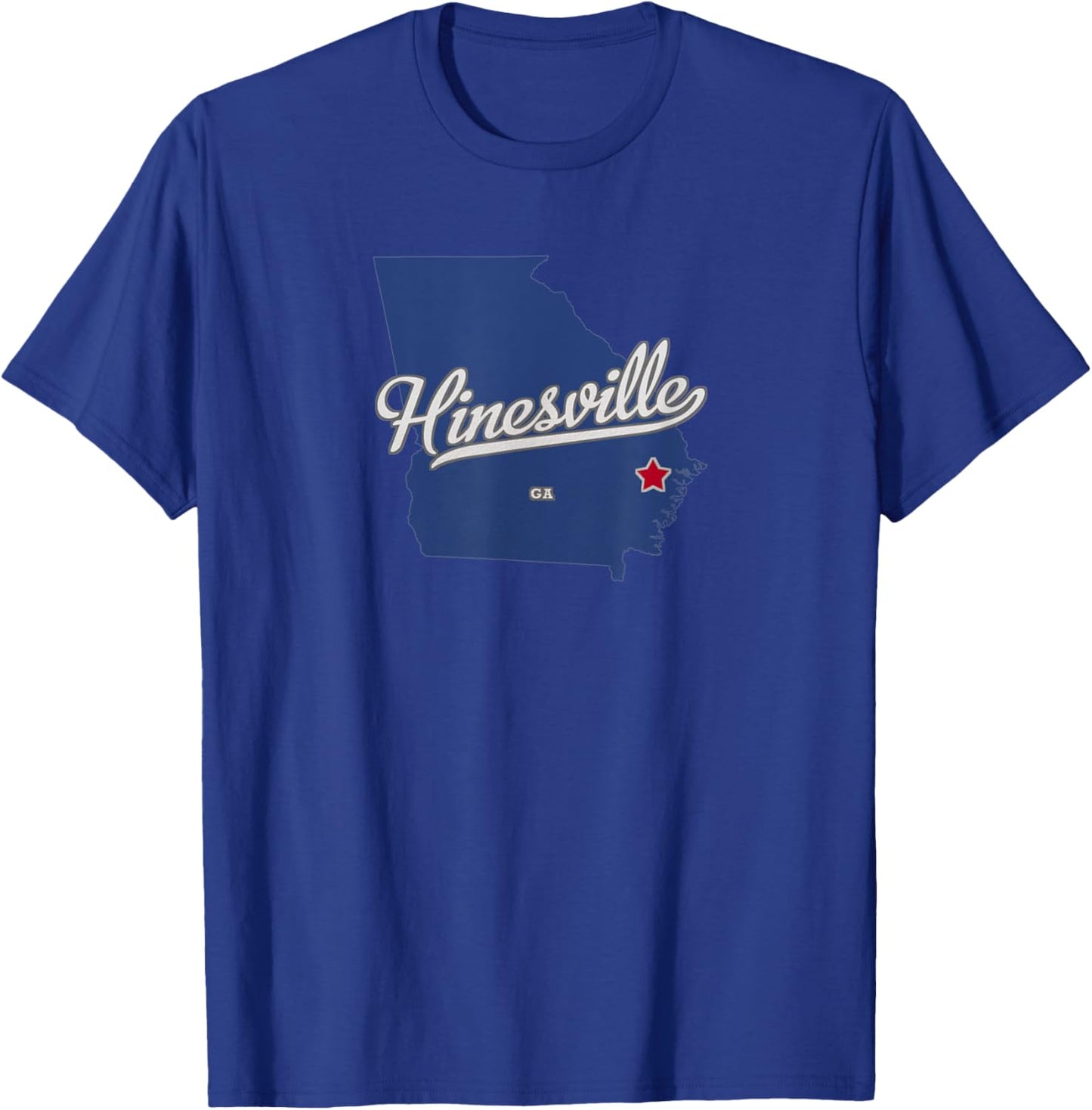 Hinesville Georgia GA Map T-Shirt - T-Shirt | Royal