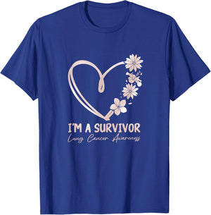 Lung Cancer Awareness by Lung Cancer Awareness design for survivors - -Adults, Black, Small, Short Sleeve, Classic Fit, Cotton, Modern T-Shirt - T-Shirt | Royal