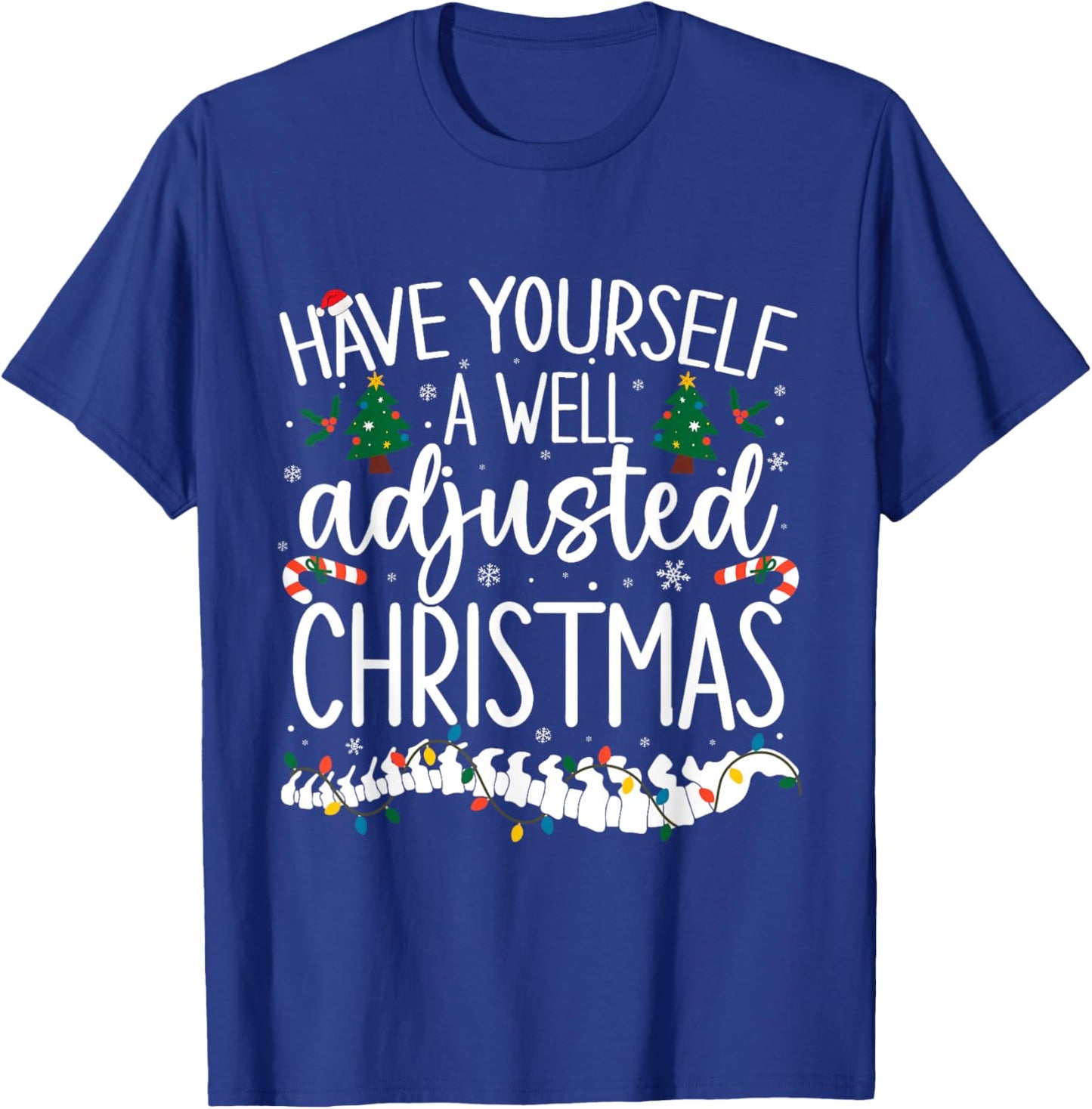 Well Adjusted Christmas Chiropractic Santa Chiro Christmas T-Shirt - T-Shirt | Royal