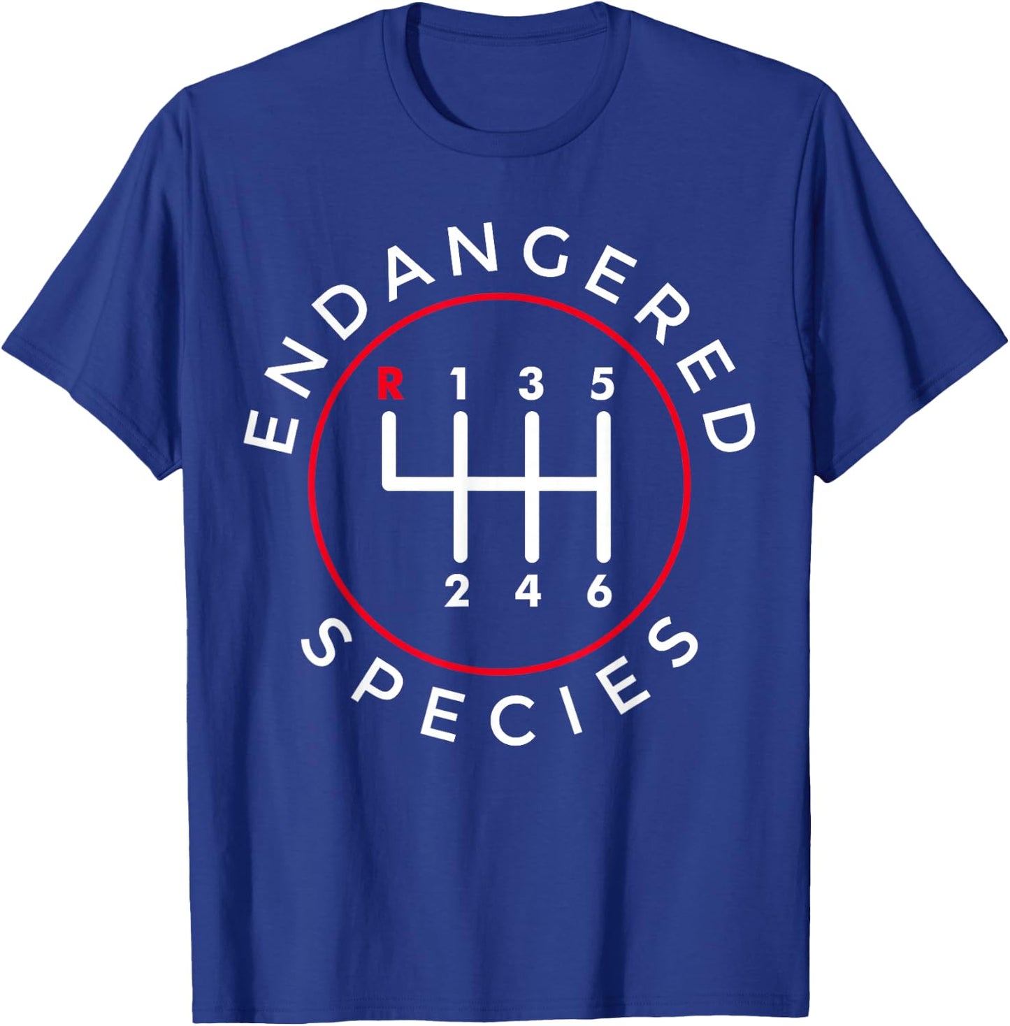Endangered Species Manual Gearbox Stick Shift 6 Speed T-Shirt - T-Shirt | Royal