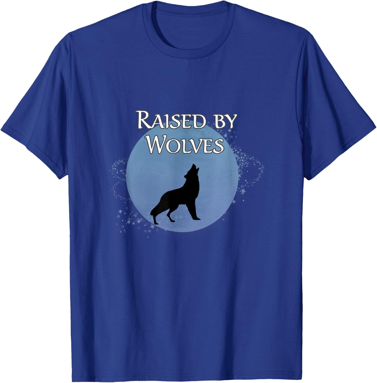 Raised by Wolves Moon Stars Wolf Howl T-Shirt - T-Shirt | Royal