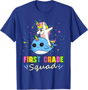 Team 1st Grade Unicorn Narwhal First Grade Squad T-Shirt - T-Shirt | Royal