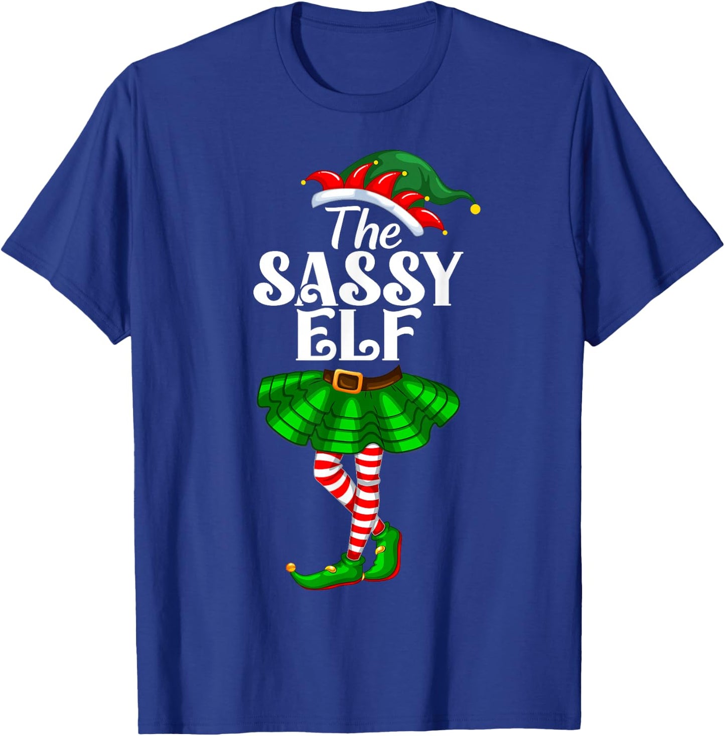The Sassy Elf Xmas Funny Christmas Matching Family Pajama T-Shirt - T-Shirt | Royal