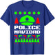 Police Navidad Funny Christmas Cop Officer Ugly Party Gift T-Shirt - T-Shirt | Royal