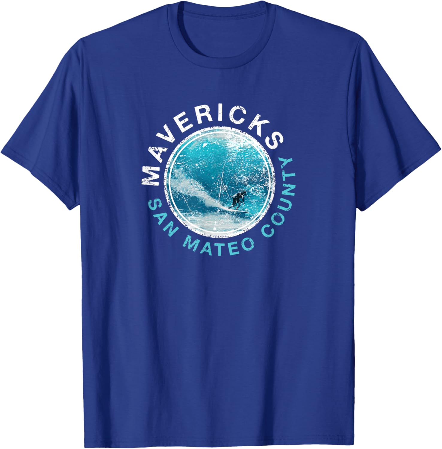 MAVERICKS California Big Wave Surfing T-Shirt - T-Shirt | Royal