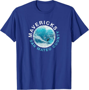 MAVERICKS California Big Wave Surfing T-Shirt - T-Shirt | Royal