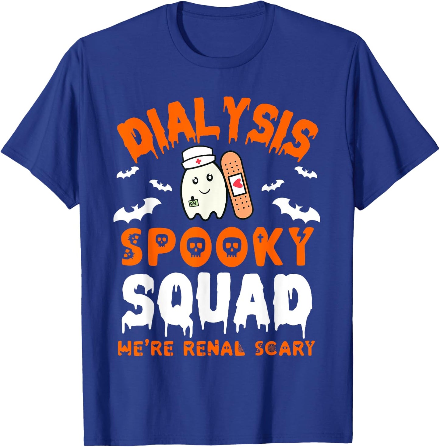 Halloween Dialysis Tech Ghost Nurse Halloween Kidney Renal T-Shirt - T-Shirt | Royal
