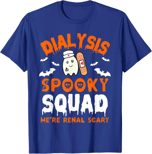 Halloween Dialysis Tech Ghost Nurse Halloween Kidney Renal T-Shirt - T-Shirt | Royal