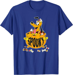 Disney Pluto Happy Halloween Spooky Cauldron with Candy T-Shirt - T-Shirt | Royal