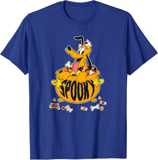 Disney Pluto Happy Halloween Spooky Cauldron with Candy T-Shirt - T-Shirt | Royal