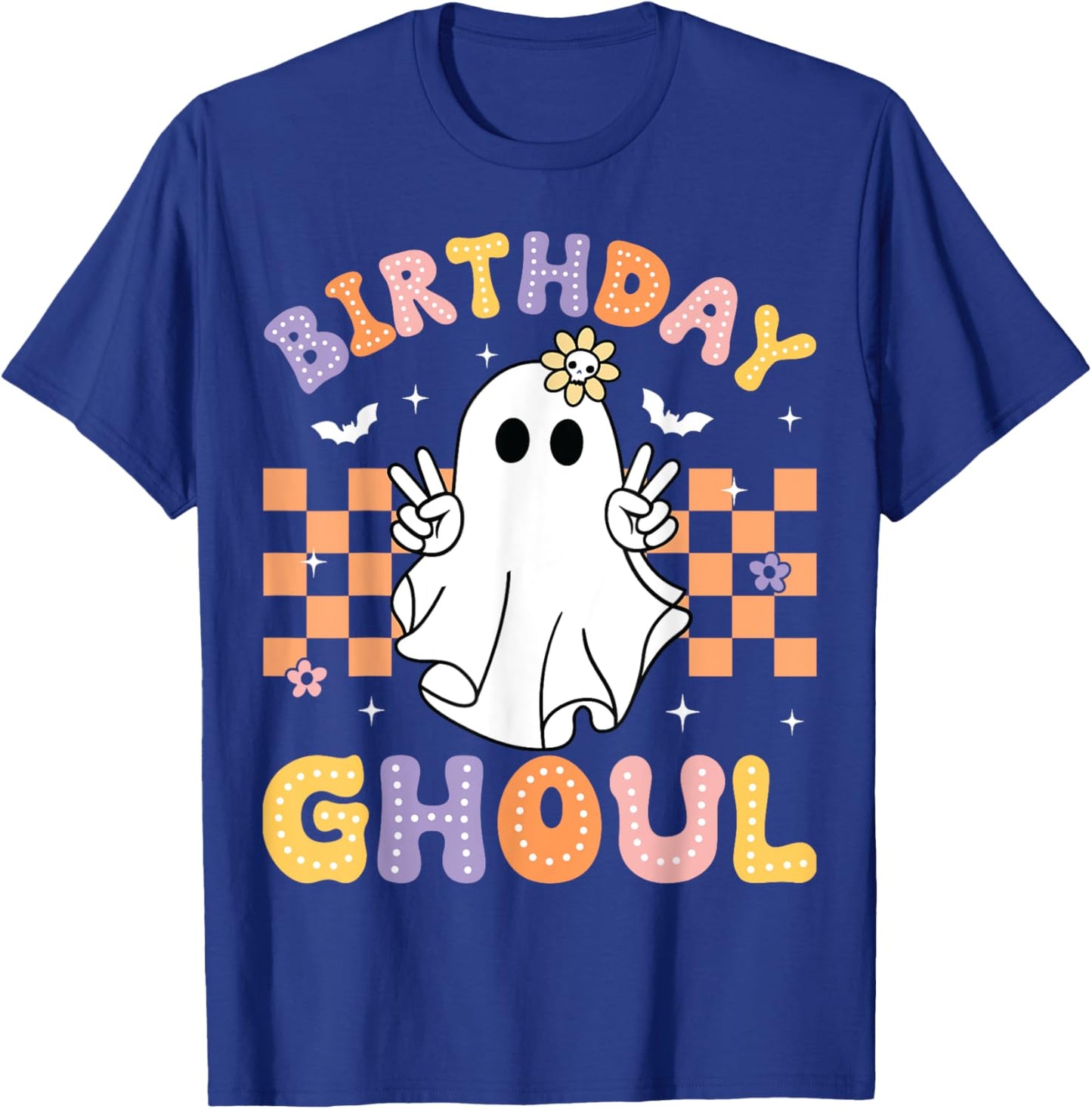 Birthday Ghoul Ghost Groovy Funny Halloween Birthday Party T-Shirt - T-Shirt | Royal