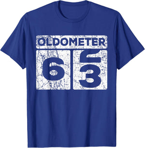 Oldometer 62-63 Car Odometer Funny 63rd Birthday T-Shirt - T-Shirt | Royal