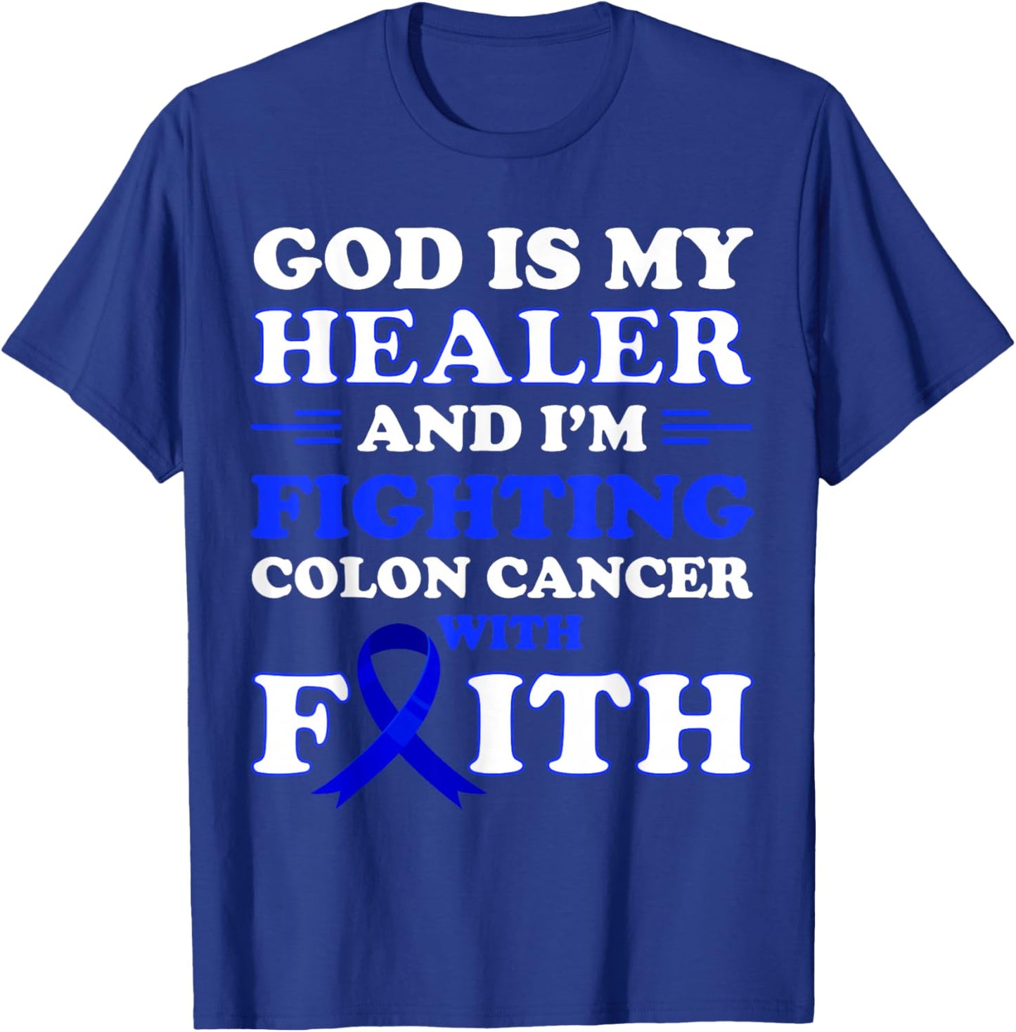 Colon Cancer Awareness Colon Cancer Survivor Cancer Fighter T-Shirt - T-Shirt | Royal