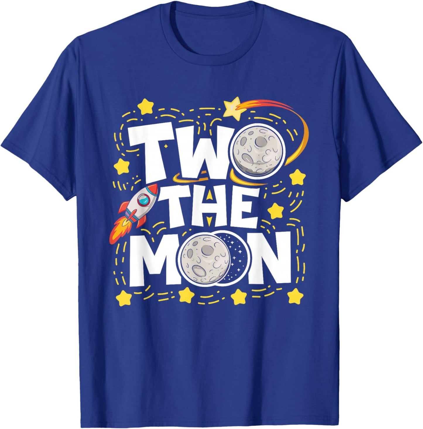 Two The Moon 2nd Birthday Girl Boy 2 Year Old Toddler T-Shirt - T-Shirt | Royal