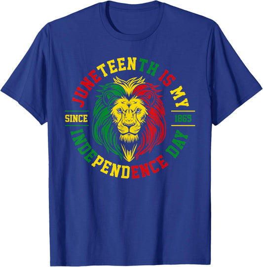 Juneteenth Is My Independence Day Lion Free Ish Since 1865 T-Shirt - T-Shirt | Royal