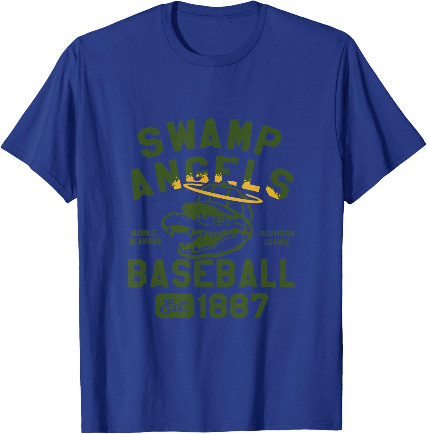 Mobile Swamp Angels Alabama Vintage Defunct Baseball T-Shirt - T-Shirt | Royal