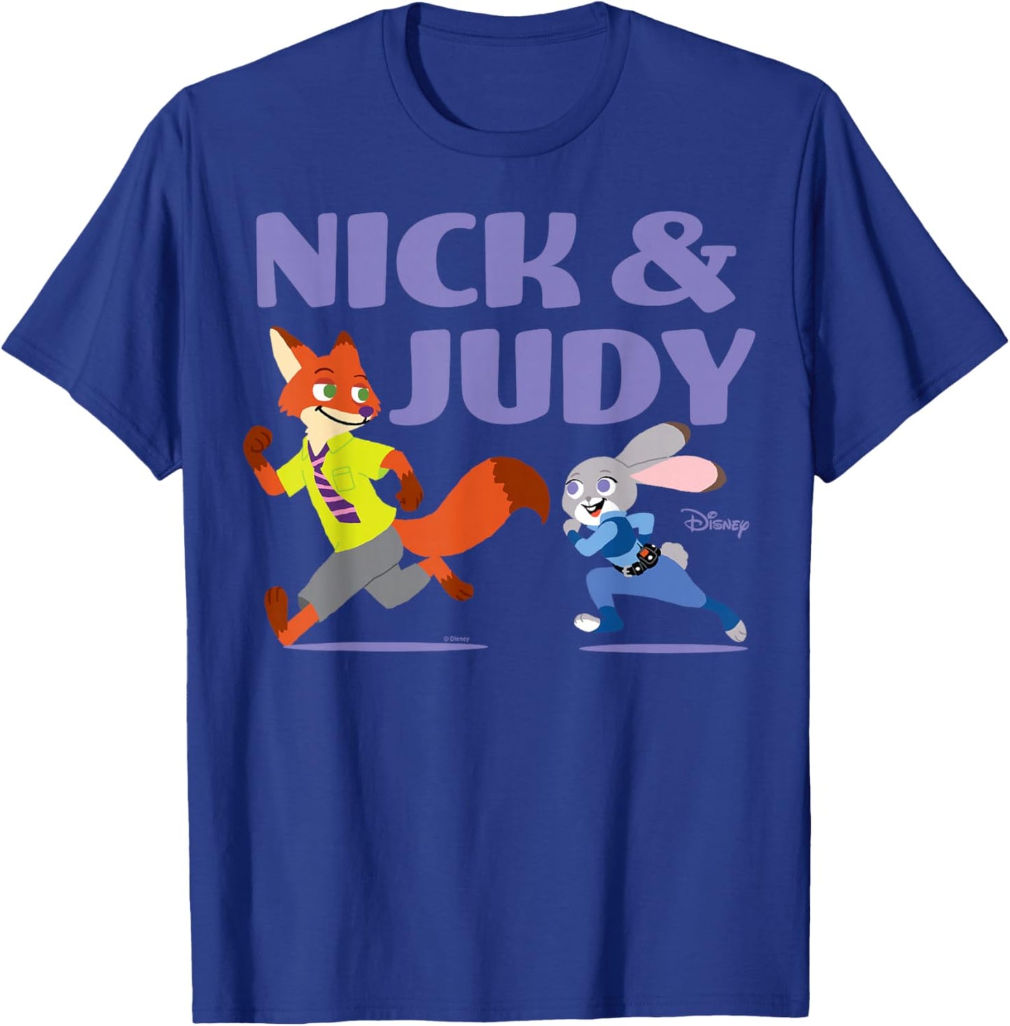 Zootopia - Nick And Judy Running Together T-Shirt - T-Shirt | Royal