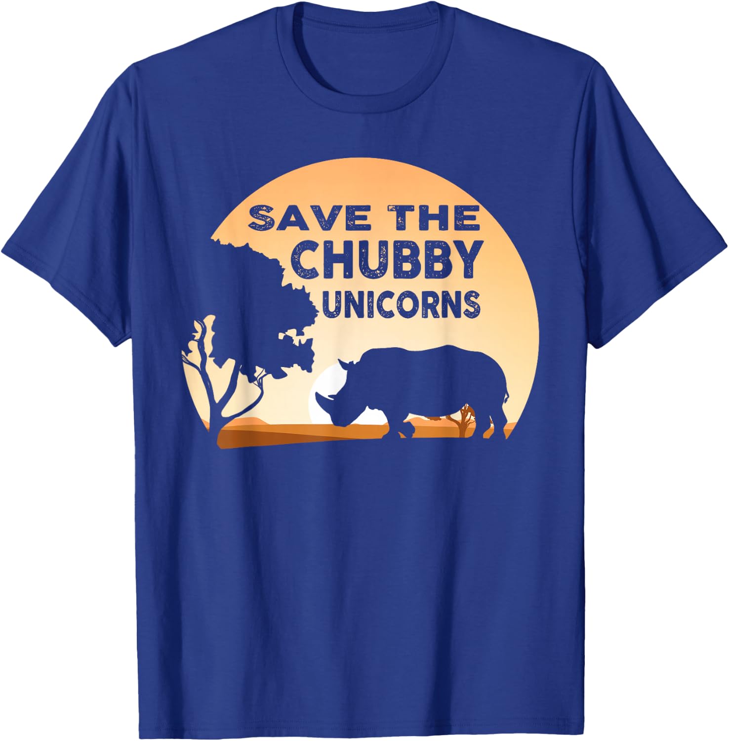 Save The Chubby Unicorns Fat Rhino Funny T-Shirt - T-Shirt | Royal