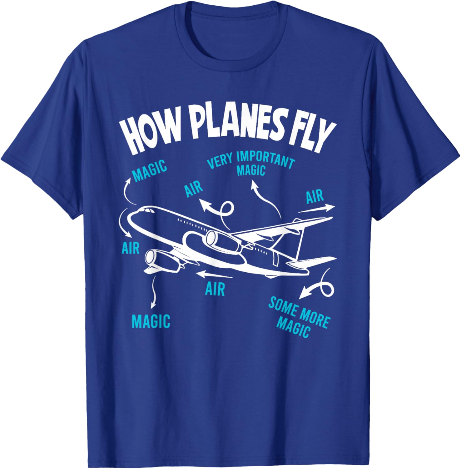 How Planes Fly Funny Aerospace Engineer Engineering T-Shirt - T-Shirt | Royal