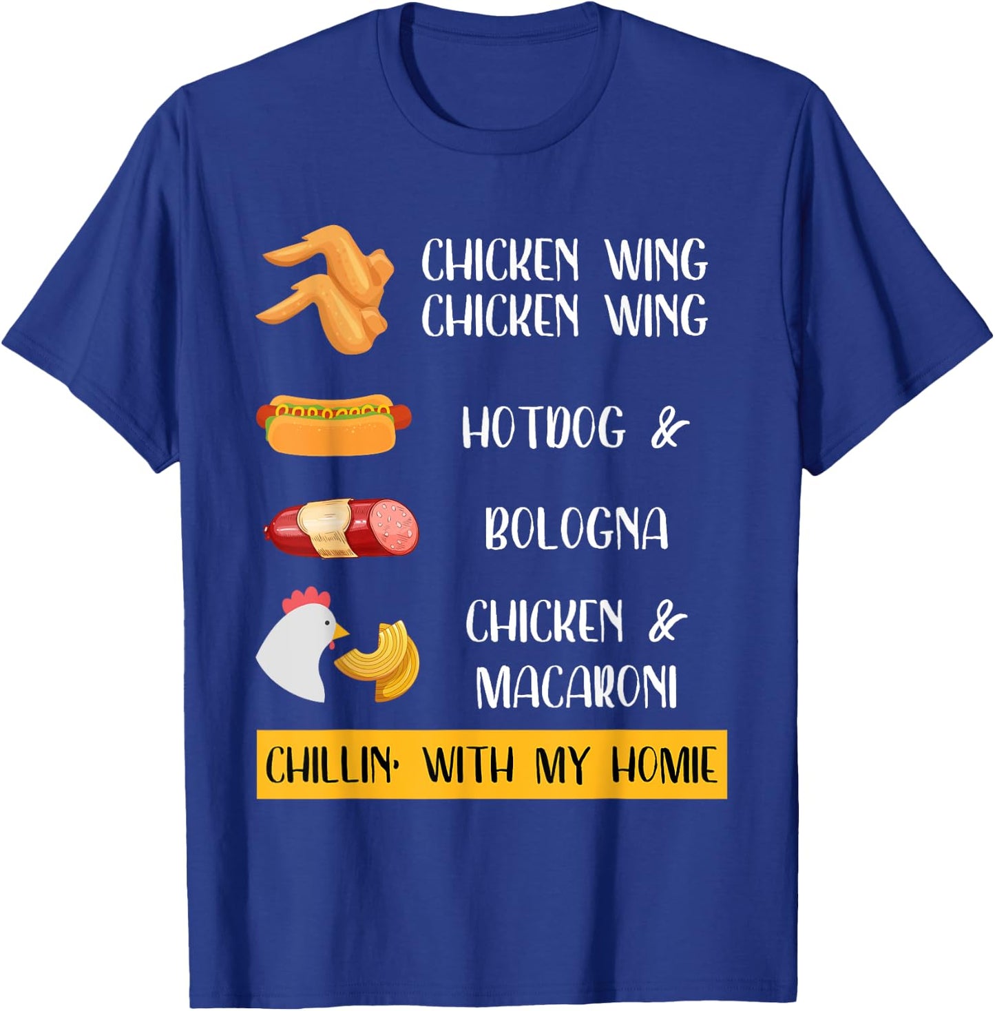 Chicken Wing Chicken Wing Hotdog and Bologna Shirt Kids, Men T-Shirt - T-Shirt | Royal