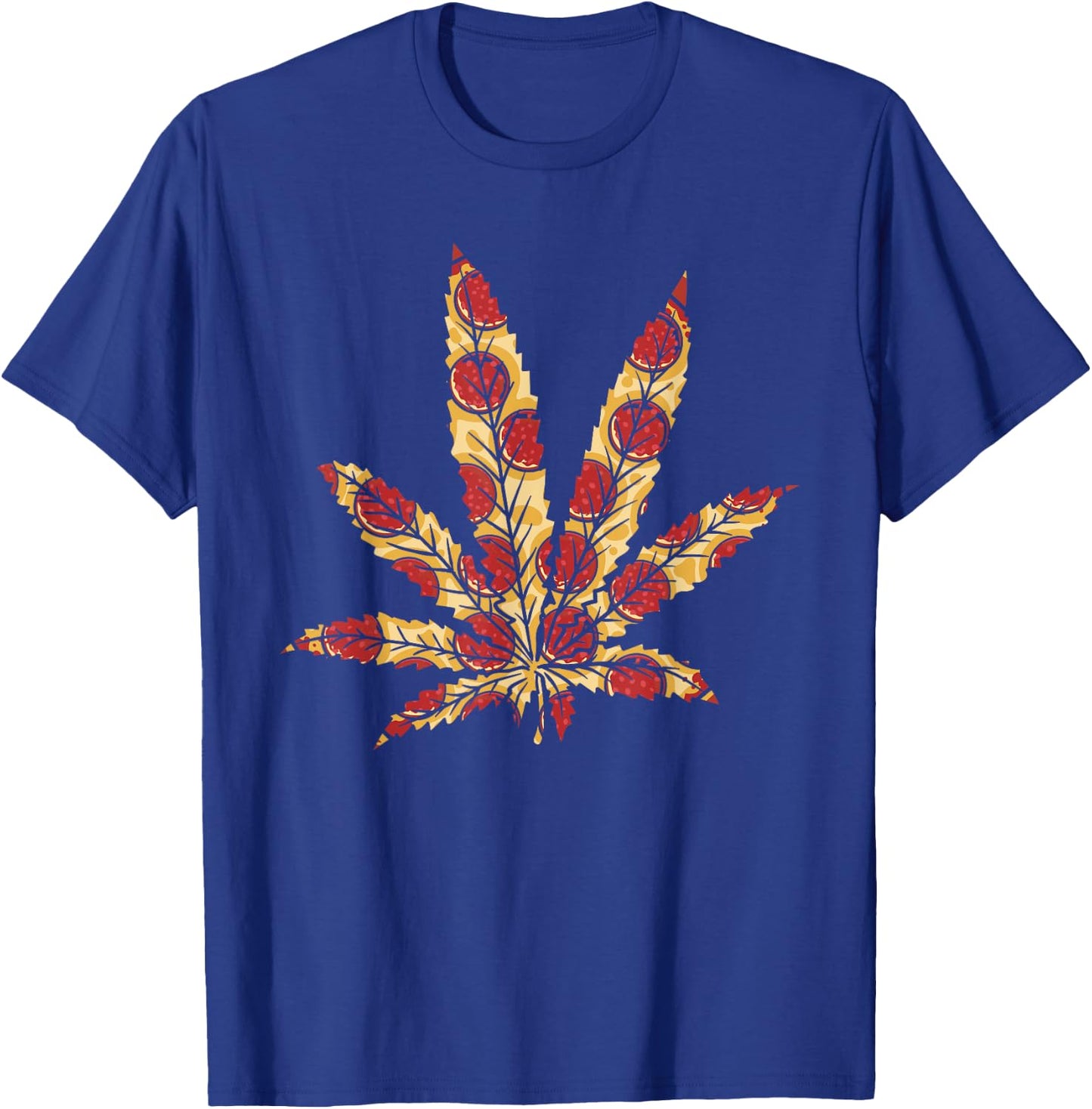 Pizza Weed Shirt Marijuana Leaf Foodie Cannabis Stoner Gift T-Shirt - T-Shirt | Royal