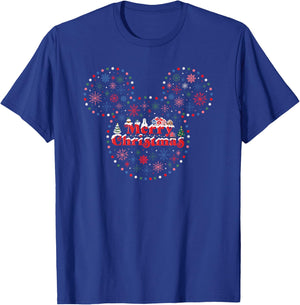 Disney Mickey Mouse Icon Holiday Lights Merry Christmas T-Shirt - T-Shirt | Royal