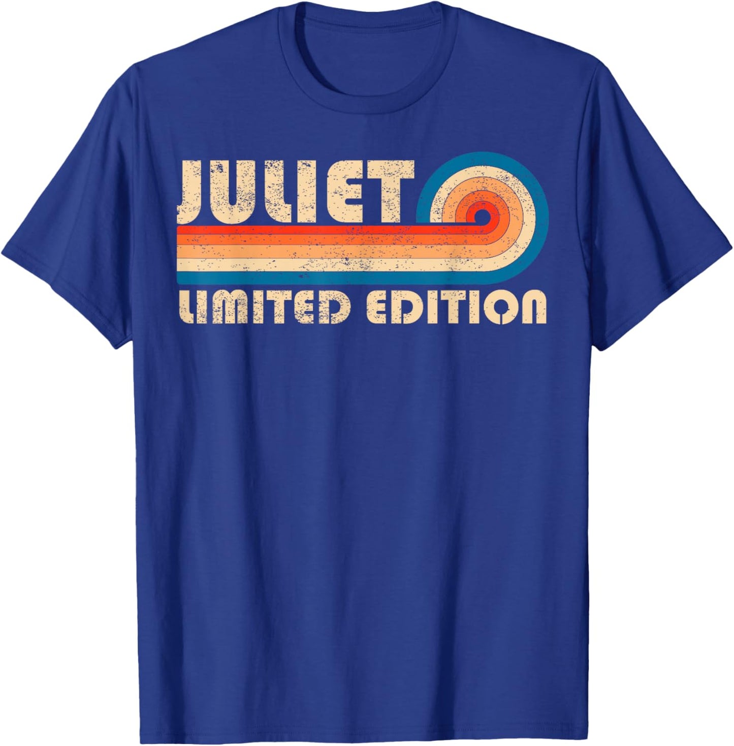 JULIET Retro 70s 80s Sunset Stripe T-Shirt - T-Shirt | Royal