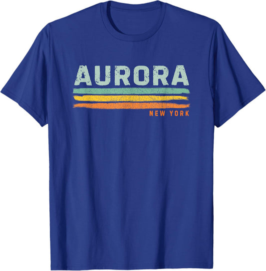 Vintage Stripes Aurora NY T-Shirt - T-Shirt | Royal