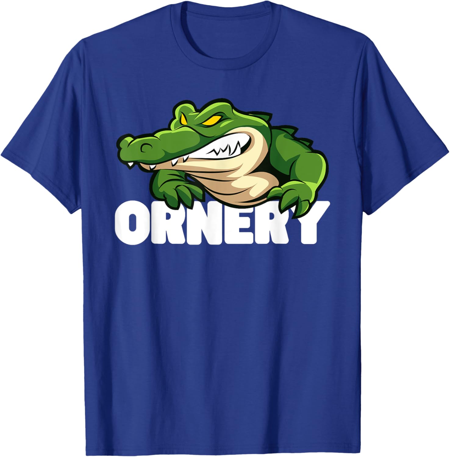 Ornery Alligators Funny Grumpy Gator Mascot T-Shirt - T-Shirt | Royal