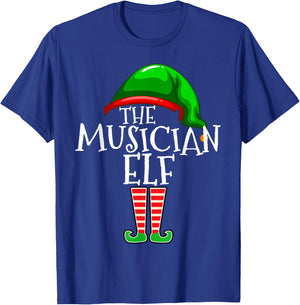The Musician Elf Group Matching Family Christmas Gifts Music T-Shirt - T-Shirt | Royal