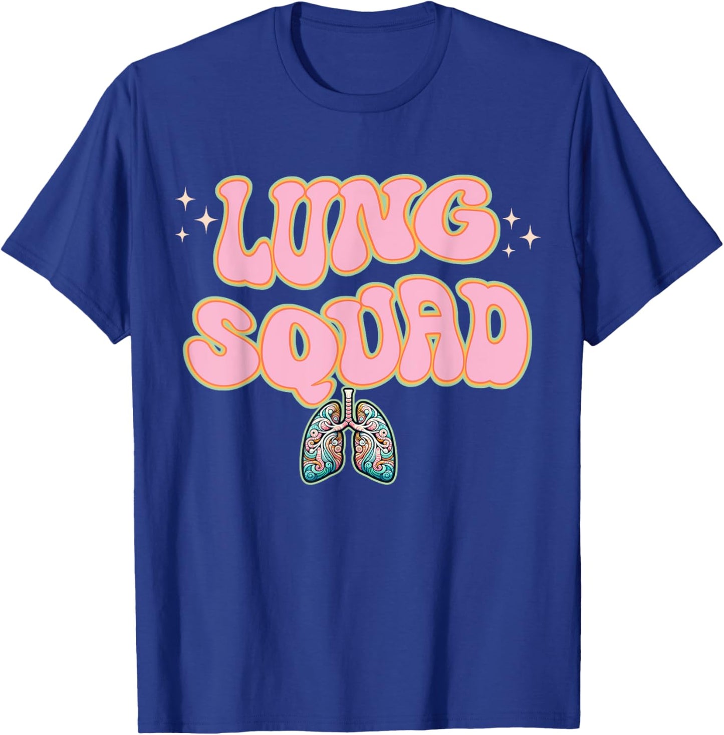 Funny Respiratory Therapist RT Lung Squad Retro Lungs T-Shirt - T-Shirt | Royal