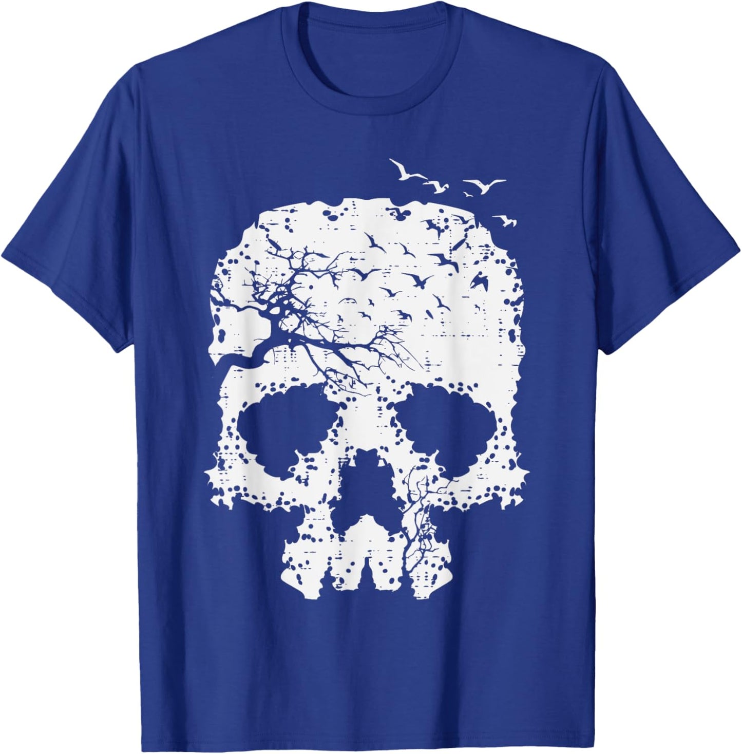 Halloween Skull Tree Birds Gothic Costume Men Women Kids T-Shirt - T-Shirt | Royal