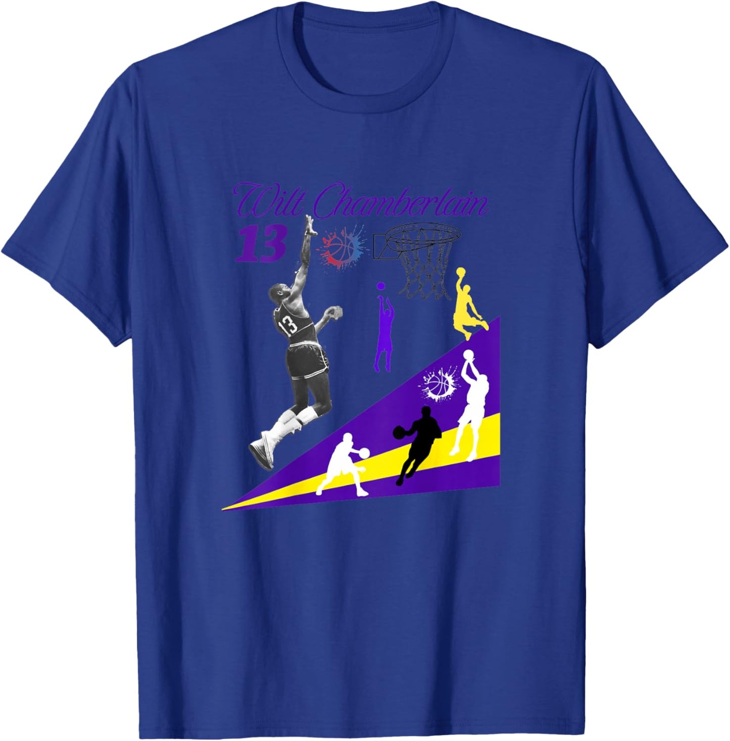 Wilt Chamberlain_NBA_001_Back Printed T-Shirt - T-Shirt | Royal