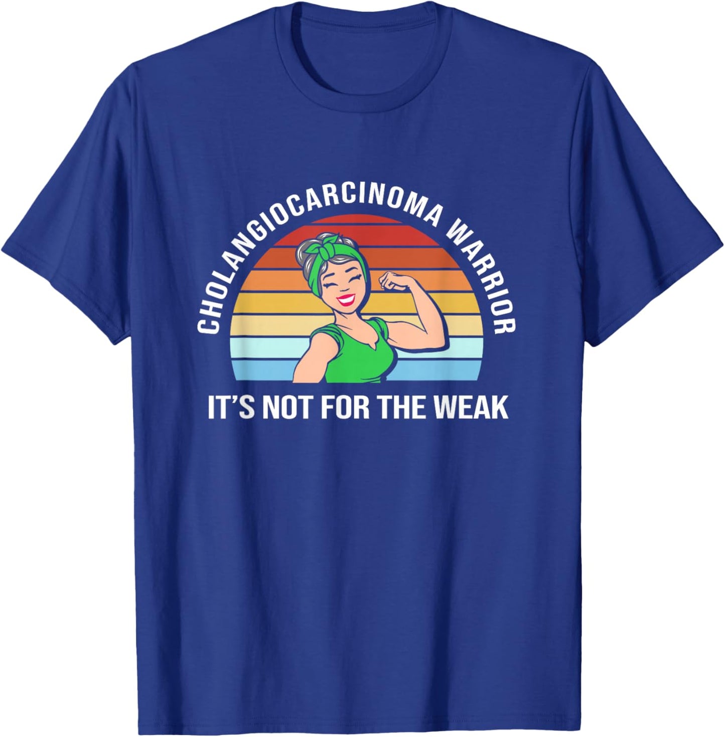 Retro Strong Woman Cholangiocarcinoma Warrior T-Shirt - T-Shirt | Royal
